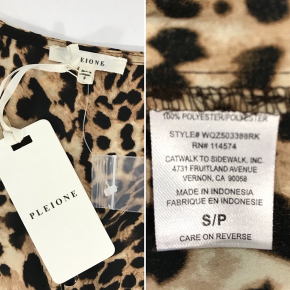 Pleione Sleeveless animal print peplum Top Small - Picture 5 of 7
